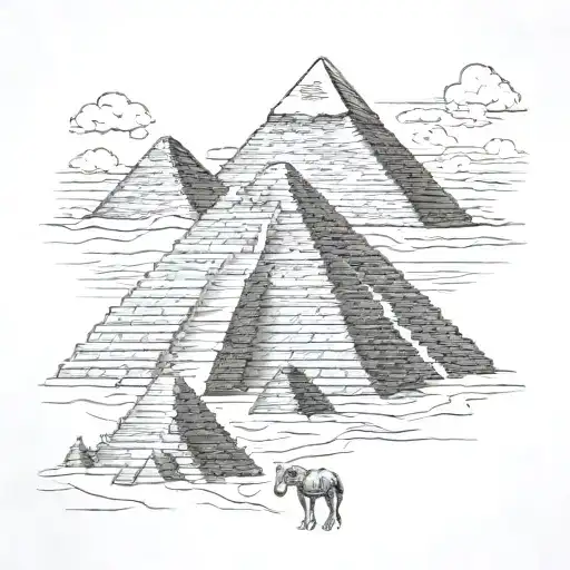 pyramids of giza tattoo design idea