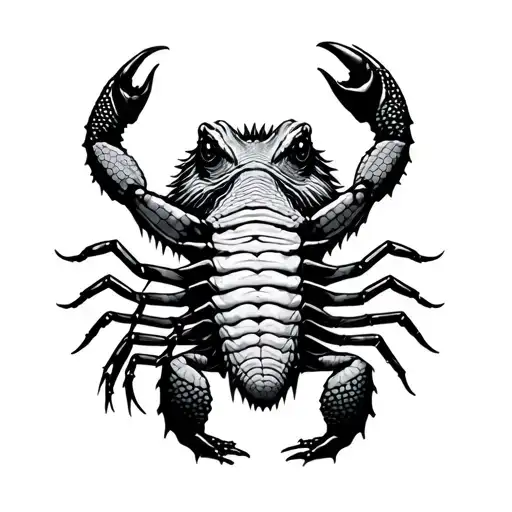 bearded dragon and a scorpion with different backgrounds tattoo design idea