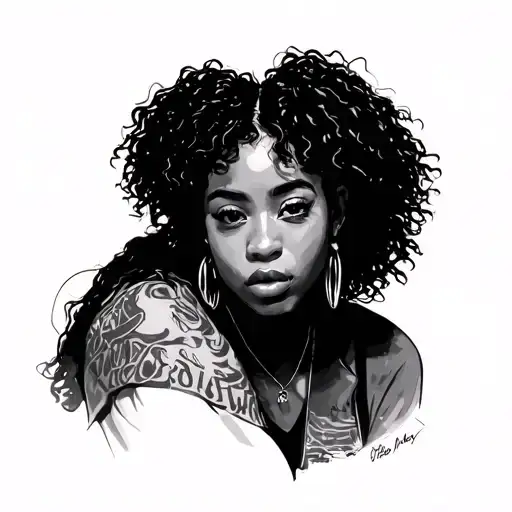 simple, inspired by the song miles by sza CTRL album tattoo design idea