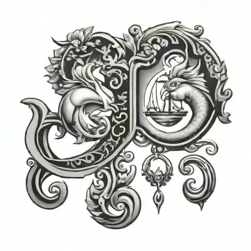 Pisces Libra tattoo design idea