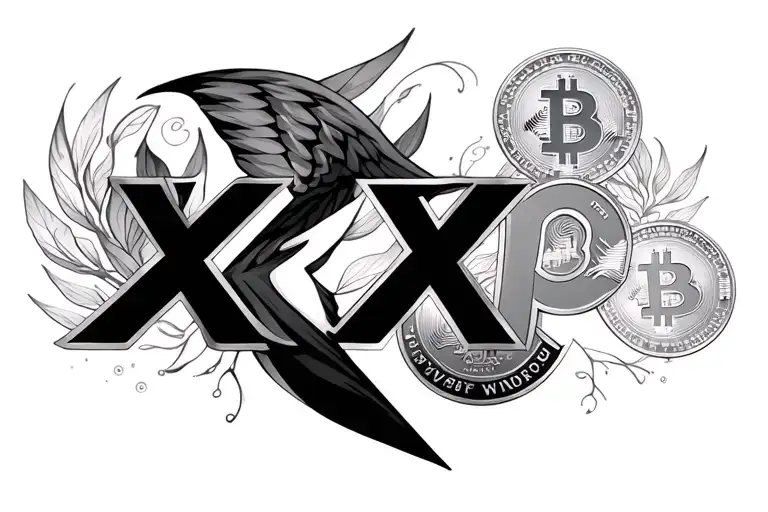 xrp cryptocurrency tattoo design idea