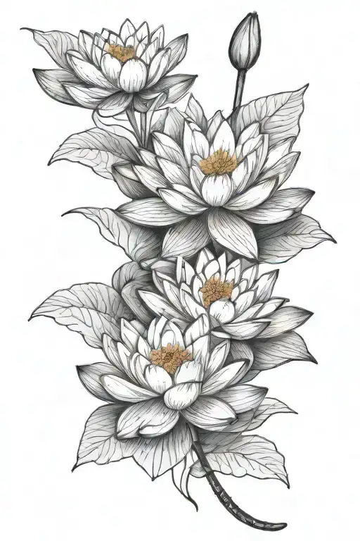 Water Lily into script going sideways that says “1 Peter 3:3-4” tattoo design idea