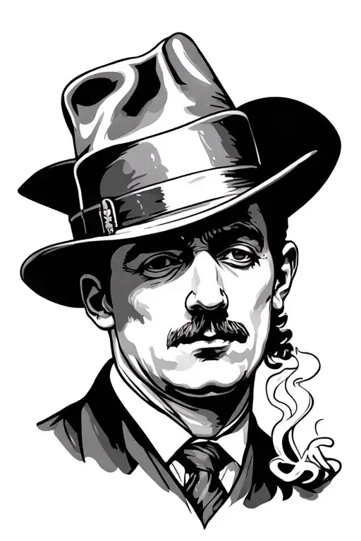 Peaky Blinders gang smoking tattoo design idea