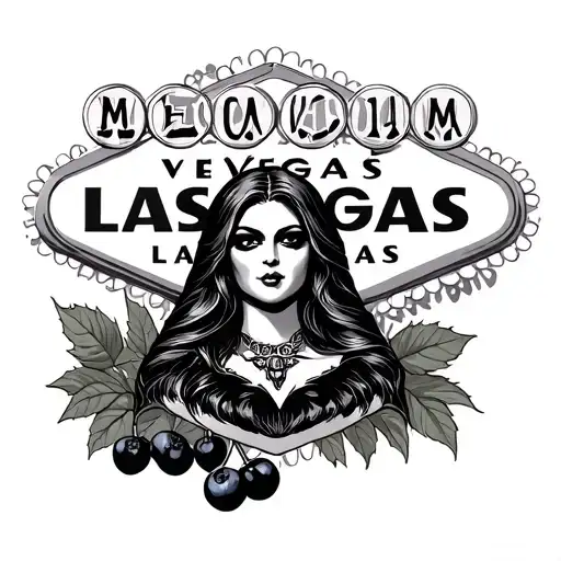 matriochka russe vampire las vegas sign with huckleberries tattoo design idea