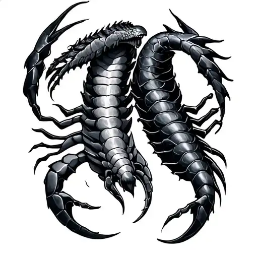 Aquarius and Scorpio zodiac symbol tattoo design idea