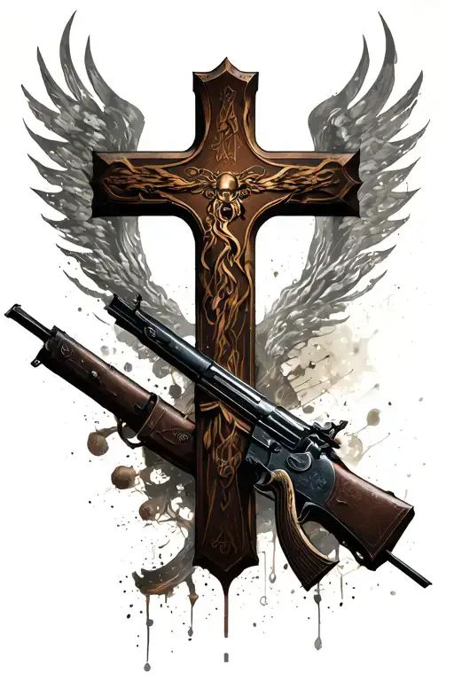 battlefield cross tattoo design idea