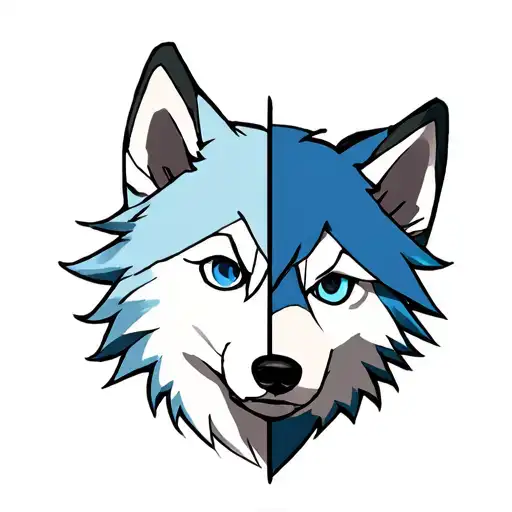 half husky and half killua from hunter x hunter tattoo design idea