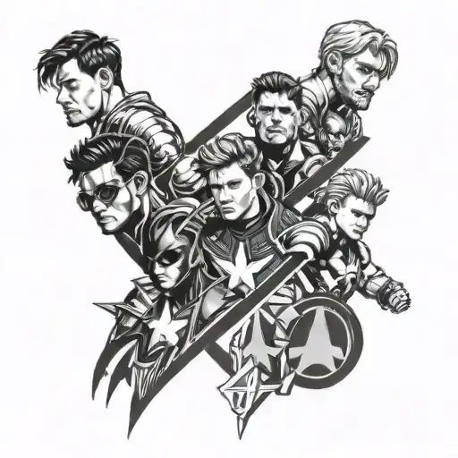 mom + avengers + bts kpop boy band tattoo tattoo design idea