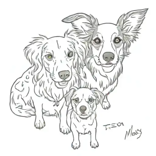 Tessa and Molly are my nieces, need their names and waffles is my dog so in need waffles with syrup and a number 7  tattoo design idea