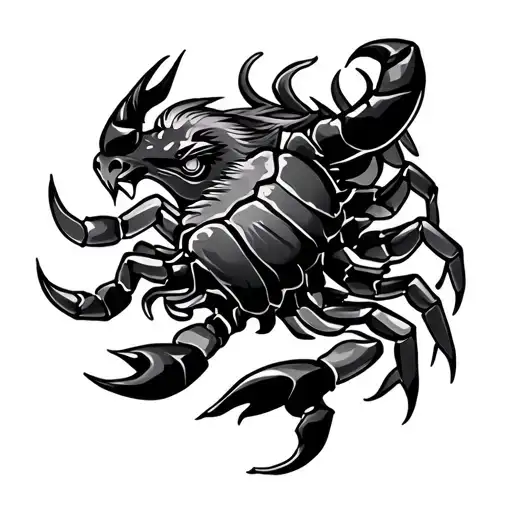 lion bull scorpion tattoo design idea