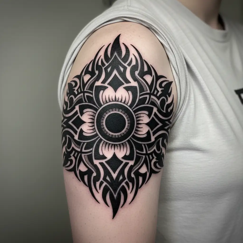 3d Nipple replacemt flower tattoo design idea