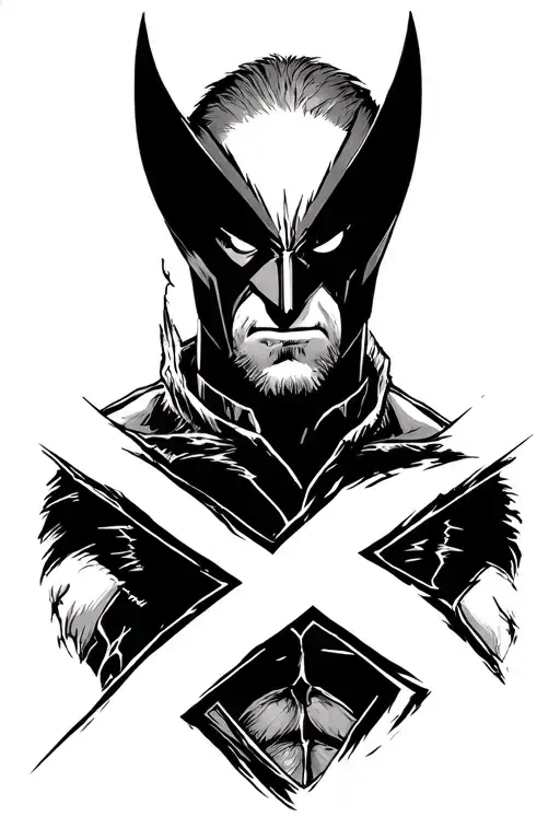 wolverine x men logo tattoo design idea