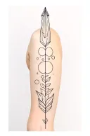 arrow, on triceps with circular shapes, nature must be shown,  tattoo design idea
