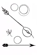 arrow, on triceps with circular shapes, nature must be shown,  tattoo design idea
