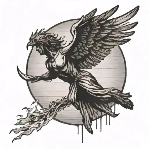  A minimalist silhouette of Icarus flying toward a sun that looks like it’s melting, symbolizing the moment before his w tattoo design idea