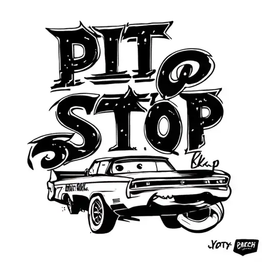 guido from cars saying pit stop quote tattoo design idea