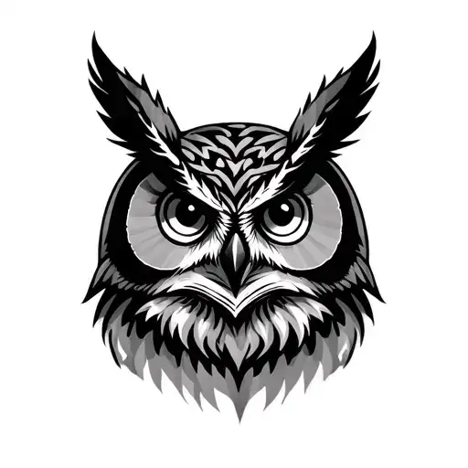 Owl Face tattoo design idea