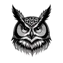 Owl Face tattoo design idea