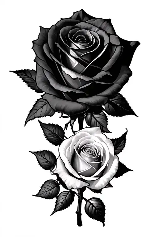 13 roses in a classic color(black) upper part of the arm (biceps triceps) and that it goes a little over the elbow, tha tattoo design idea