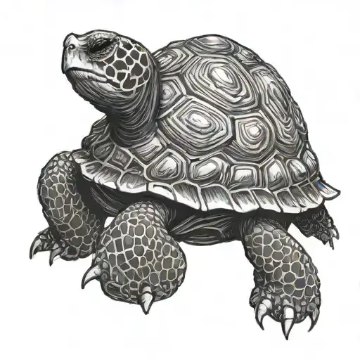 earth tortoise tattoo design idea