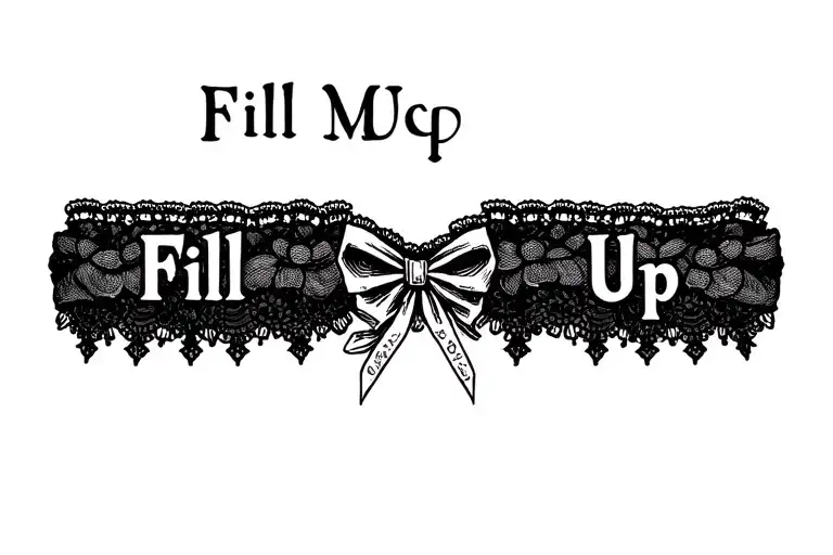 "Fill Me Up"  "long garter lace" "pistol in the garter" tattoo design idea