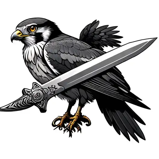 Kestrel two daggers tattoo design idea
