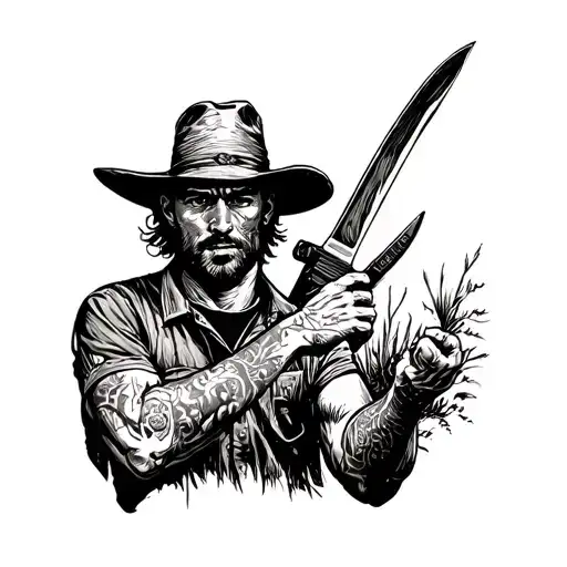 farmer and his machete tattoo design idea