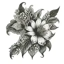 masculine floral patterns tattoo design idea