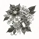 masculine floral patterns tattoo design idea