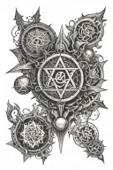 arcane symbols tattoo design idea
