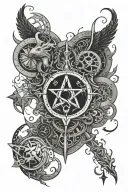 arcane symbols tattoo design idea