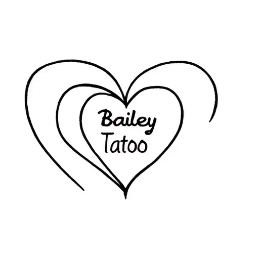 heart with "bailey" inside tattoo design idea