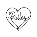 heart with "bailey" inside tattoo design idea