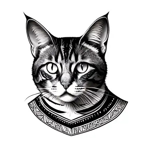 Cat wearing South African farmer clothing tattoo design idea