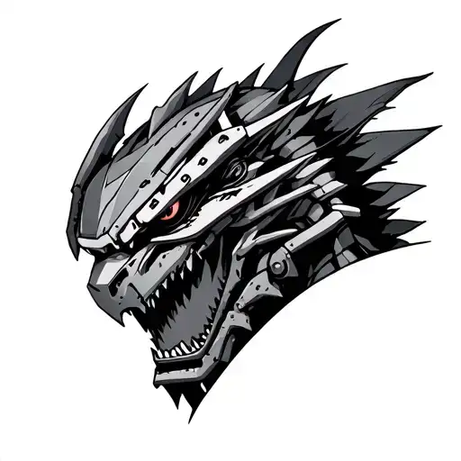 kiryu mechagodzilla face tattoo design idea