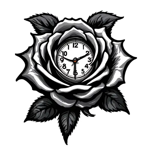 rose, Chicago bears logo, clock tattoo design idea