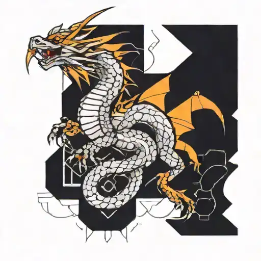 geometric dragon tattoo tattoo design idea