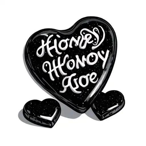 candy hearts with horny words are on them tattoo design idea