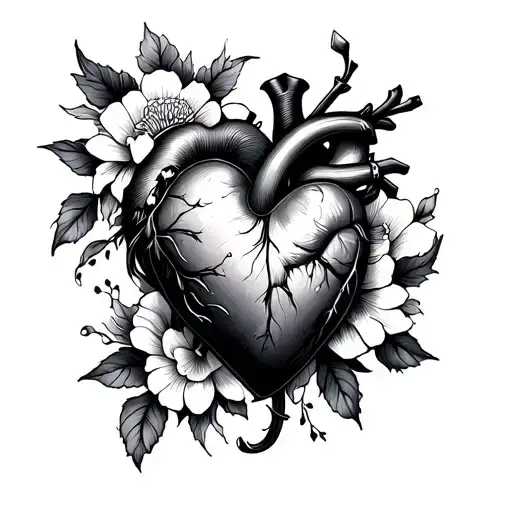 Korean heart tattoo design idea