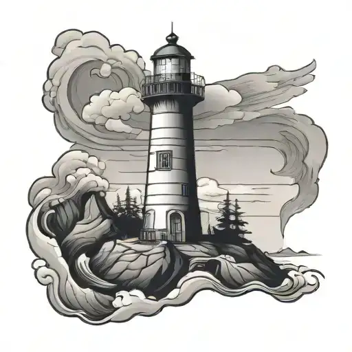 light house tattoo design idea