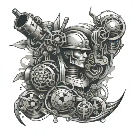 bio machinists tattoo design idea