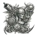 bio machinists tattoo design idea