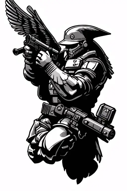 us marine corp and warhammer 40k tattoo design idea