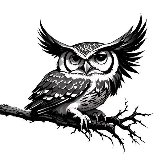 Athena Owl tattoo design idea