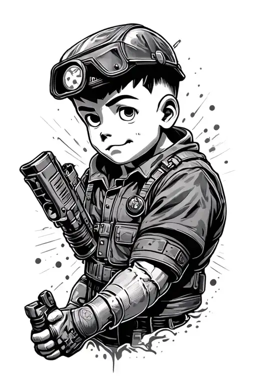 Fallout Vault boy tattoo design idea