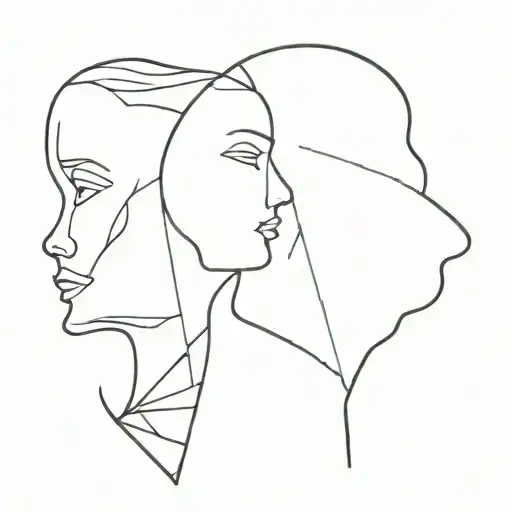 split personality tattoo design idea