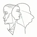 split personality tattoo design idea