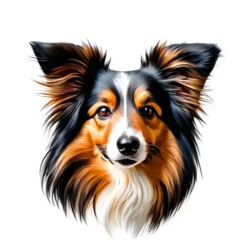 sheltie folded ears tattoo design idea