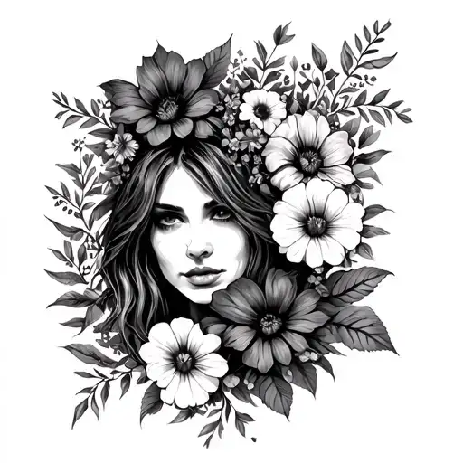 Stevie nicks flowers botanical dream hippy tattoo design idea