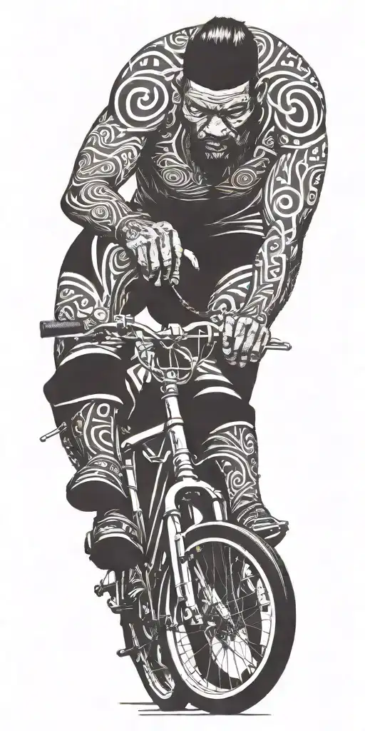 mr mike on a bicycle tattoo design idea